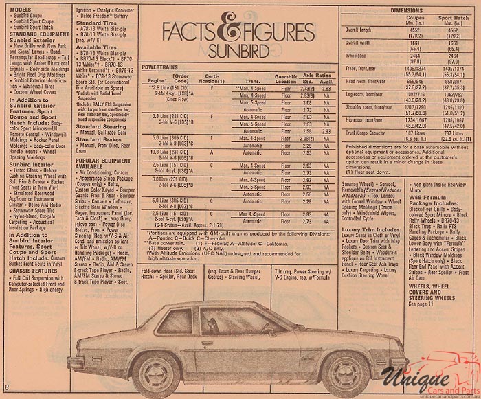 1979 Pontiac Fact Sheet Page 2